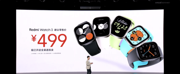 苹果手表gps 蜂窝版
:Redmi Watch 3正式发布 最长续航可达12天 仅售499元